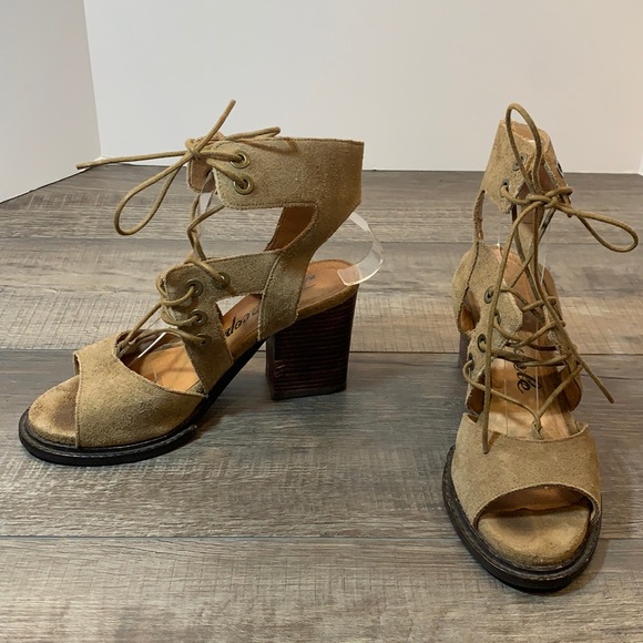 Free People heeled leather sandals size 38 - Picture 3 of 8